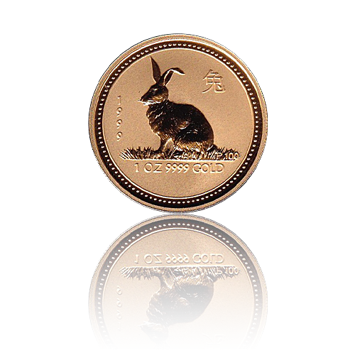 1 Unze Gold Australian Lunar I Hase 1999