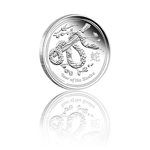 100 x 1/2 Unze Lunar II 2013 Schlange Silber